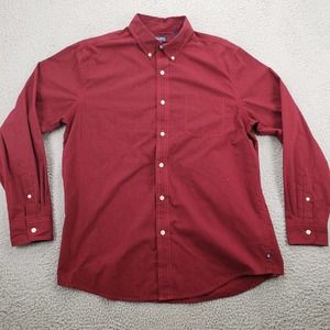 Chaps Shirt Mens Large Red‎ Gingham Button Down Long Sleeve Classiccore Pocket